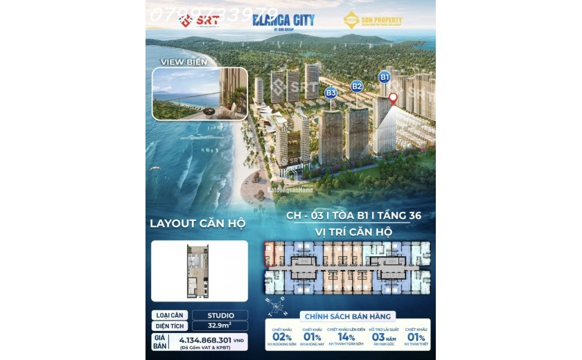 Căn hộ Blanca City Vũng Tàu, chỉ 700 triệu nhận nhà full nội thất 0799733979